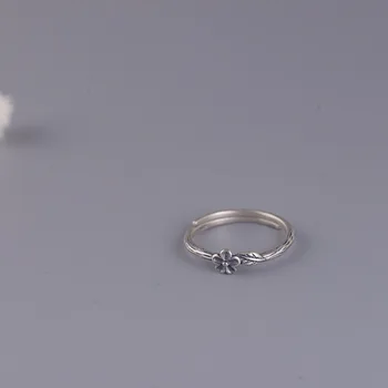 BALMORA 925 Sterling Sølv Elegant Blomme Blomstre Åbne Stabling Ring for Kvinder, Mor Gave Vintage Simple Mode Smykker Anillos