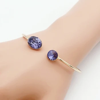 Høj Kvalitet Ovale Design Armbånd er lavet med Østrigske Krystal for Piger Part Nye kvindelige Part Smykker Armbånd Bijoux Gave