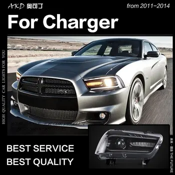 AKD Bil Styling til Dodge Charger Forlygter 2011-Oplader LED Forlygte med Dynamisk Signal-Led Kørelys Bi-Xenon Auto Tilbehør