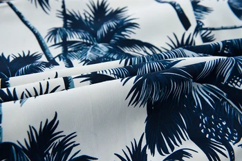 Blue Palm Tree Trykt Hawaii-Skjorte Til Mænd I 2020 Sommeren Korte Ærmer Aloha Beach Party Casual Skjorter Herre Ferie Ferie Chemise