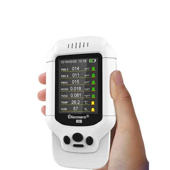 HCHO PM1.0 PM2.5 PM10 TVOC Detektor Temperatur Luftfugtighed Meter PM 2.5 Gas Analyzer Hjem Beskyttelse AQI Air Quality Monitor