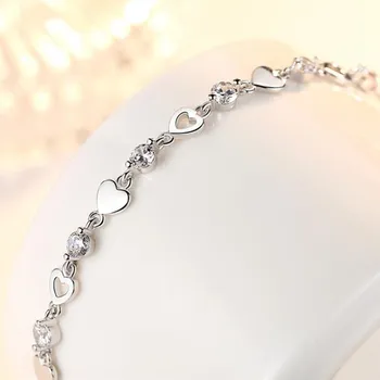 NEHZY 925 Sterling Sølv Smykker, Armbånd af Høj Kvalitet, Retro Mode Kvinde Lilla Krystal Armbånd Længde 20,5 CM