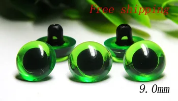 9mm grøn farve knapper plast dyrs øjne dukke dekorative tilbehør syning materiale engros