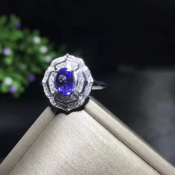 Naturlige tanzanit ringe, luksuriøse stil, blå ædelsten, natursten, i mine, 925 sølv,