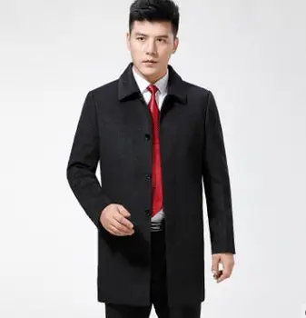 ZNG 2020 nye Vinter nye lange uldne uldne frakke mænd frakke midaldrende mærke cashmere frakke fars tøj
