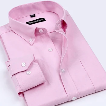 Mænd Shirt Formelle Nye Ankomst Oxford Mænds Brand Skjorter Mænd Ikke-Strygejern Solid Farve Business Klassisk Stil Tøj Til Mænd