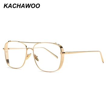 Kachawoo firkantet øjeglas rammer mænd af høj kvalitet sølv guld metal briller ramme kvinder, tilbehør, oculos de grau feminino