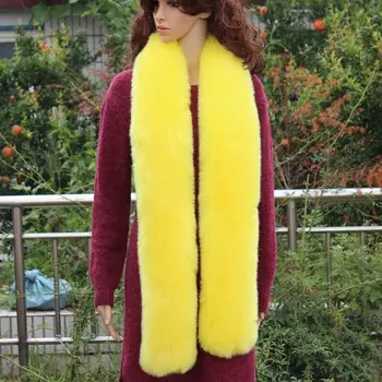 Kvinders Tilbehør, Lange Satin Fox Fur Tørklæde Krave Bløde Sjal Furry Hals Stjal 2020 Hot Salg Solid Color Mode til Alle-Match