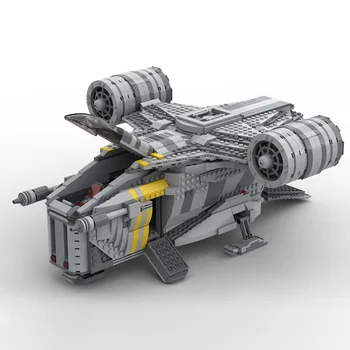 MOC space krig Razor Crest Ucs Slagskib Militært Udstyr Tactical Fighter byggesten Constructor mursten Legetøj til børn
