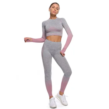WOHUADI 2/3/5 Pc ' Sæt Tøj til Kvinder Problemfri Yoga Sæt Trænings-og Sports-Bh+Skjorte +Høj Talje Leggings Fitnesscenter Sportstøj Kvindelige