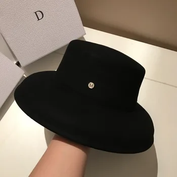 01902-shi 2019 ny Ren uld bløde Hepburn stil nåde dame fedoras cap mænd kvinder fritids-hat