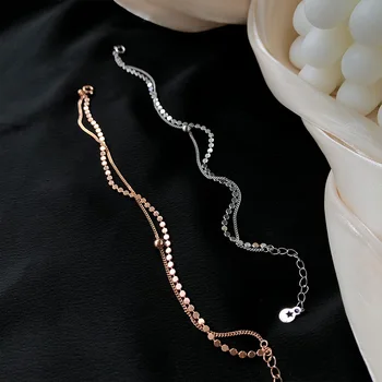 Mode Temperament Lille Armbånd Personlighed Dobbelt Lag af Små Perler, Sølv Smykker til Kvinder Bryllup Part Gave