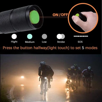 ZHIYU Ultra Lyse Led lommelygte torch T6/L2 Camping lys 5 switch Modes vandtæt Zoomable Cykel Lys bruge 18650 batteri